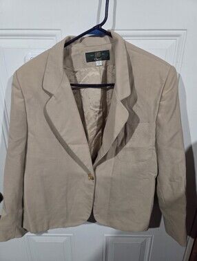 Orvis Beige Single-Button Notch Lapel Blazer